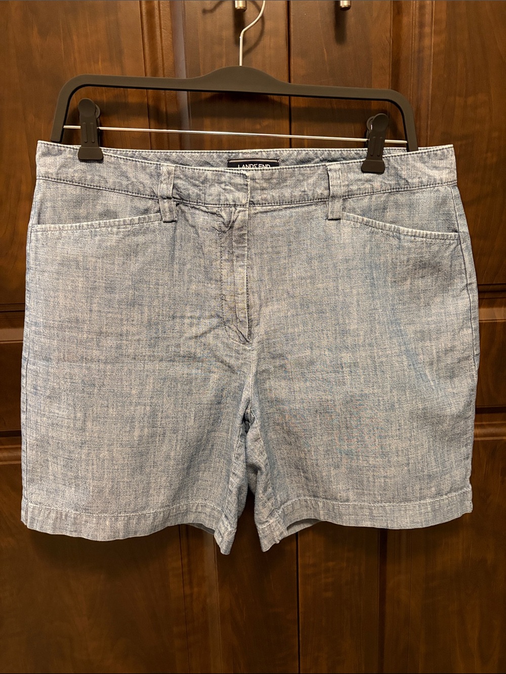 Lands’ End Chambray Mid Rise Shorts